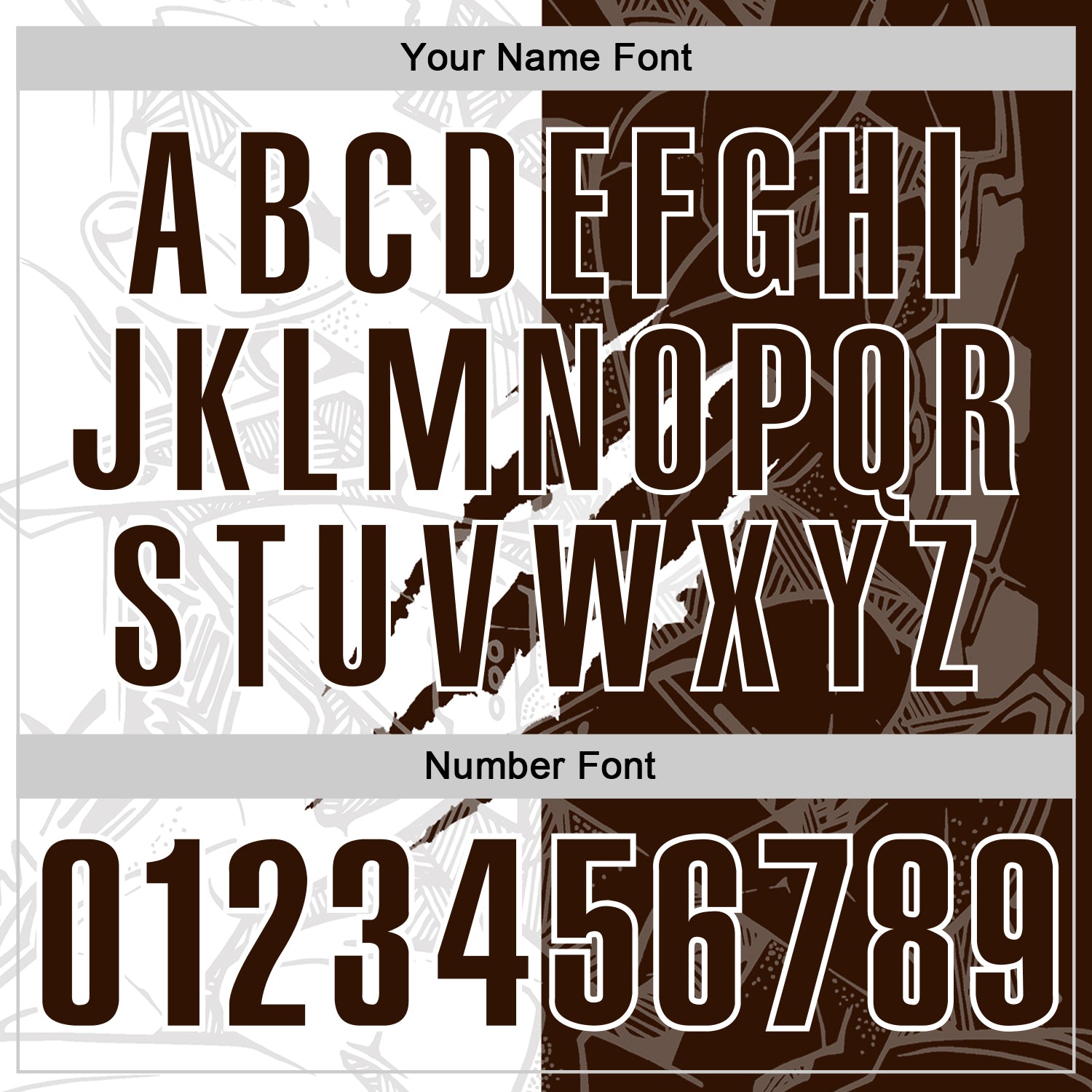 Custom Graffiti Pattern Brown-White 3D Scratch Performance Polo Shirt