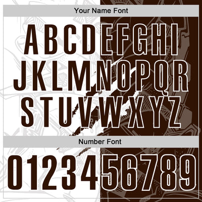 Custom Graffiti Pattern Brown-White 3D Scratch Performance Polo Shirt