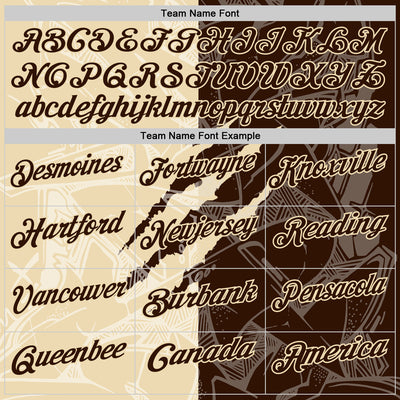 Custom Graffiti Pattern Brown-Cream 3D Scratch Performance Polo Shirt