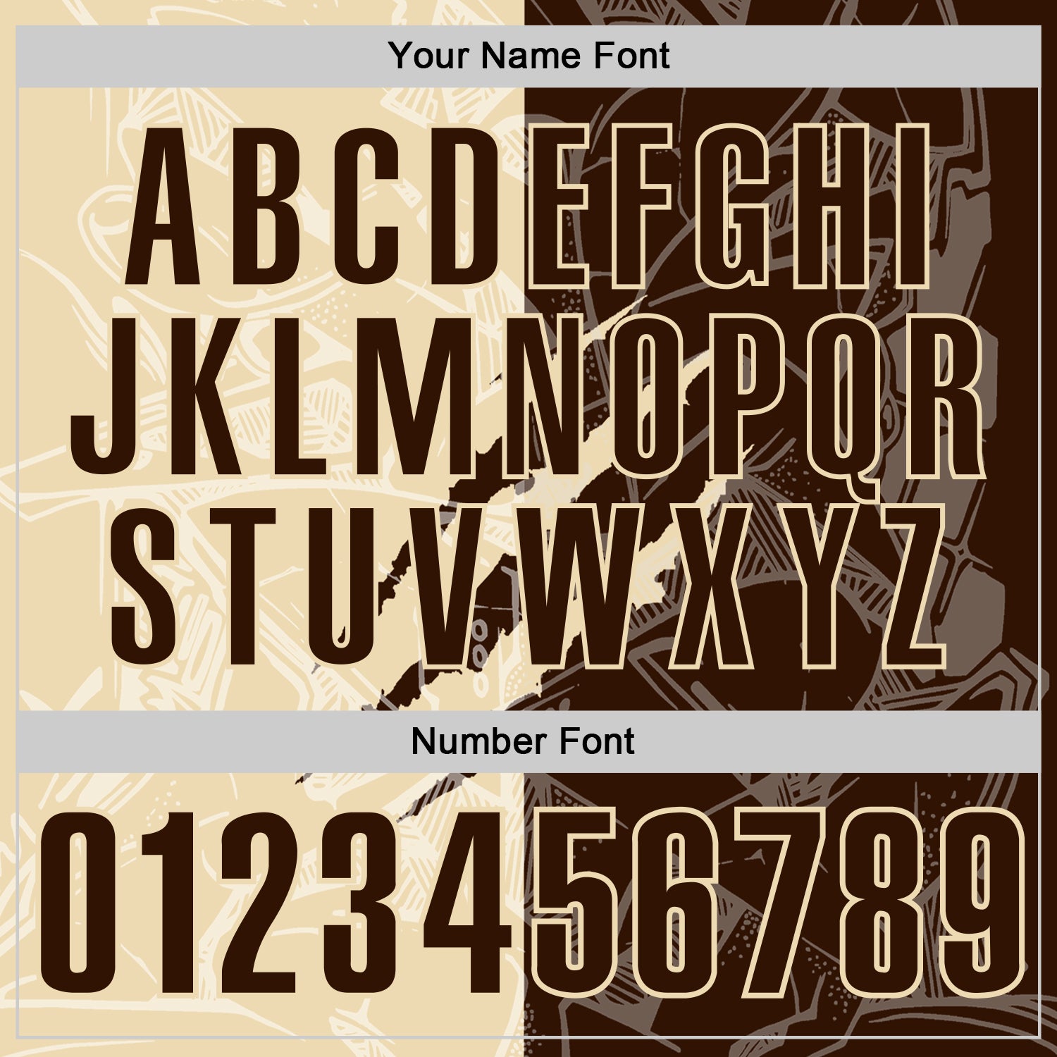 Custom Graffiti Pattern Brown-Cream 3D Scratch Performance Polo Shirt