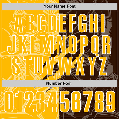 Custom Graffiti Pattern Gold Brown-White 3D Scratch Performance Polo Shirt