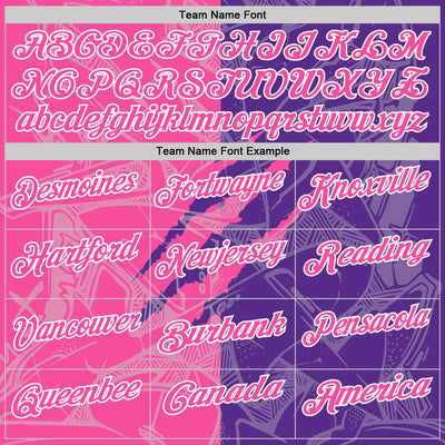 Custom Graffiti Pattern Pink Purple-White 3D Scratch Performance Polo Shirt