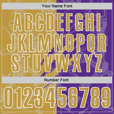 Custom Graffiti Pattern Old Gold Purple-White 3D Scratch Performance Polo Shirt