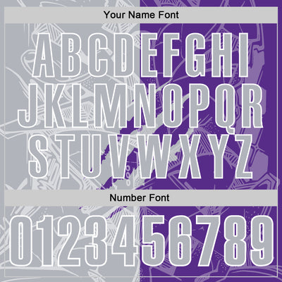 Custom Graffiti Pattern Gray Purple-White 3D Scratch Performance Polo Shirt