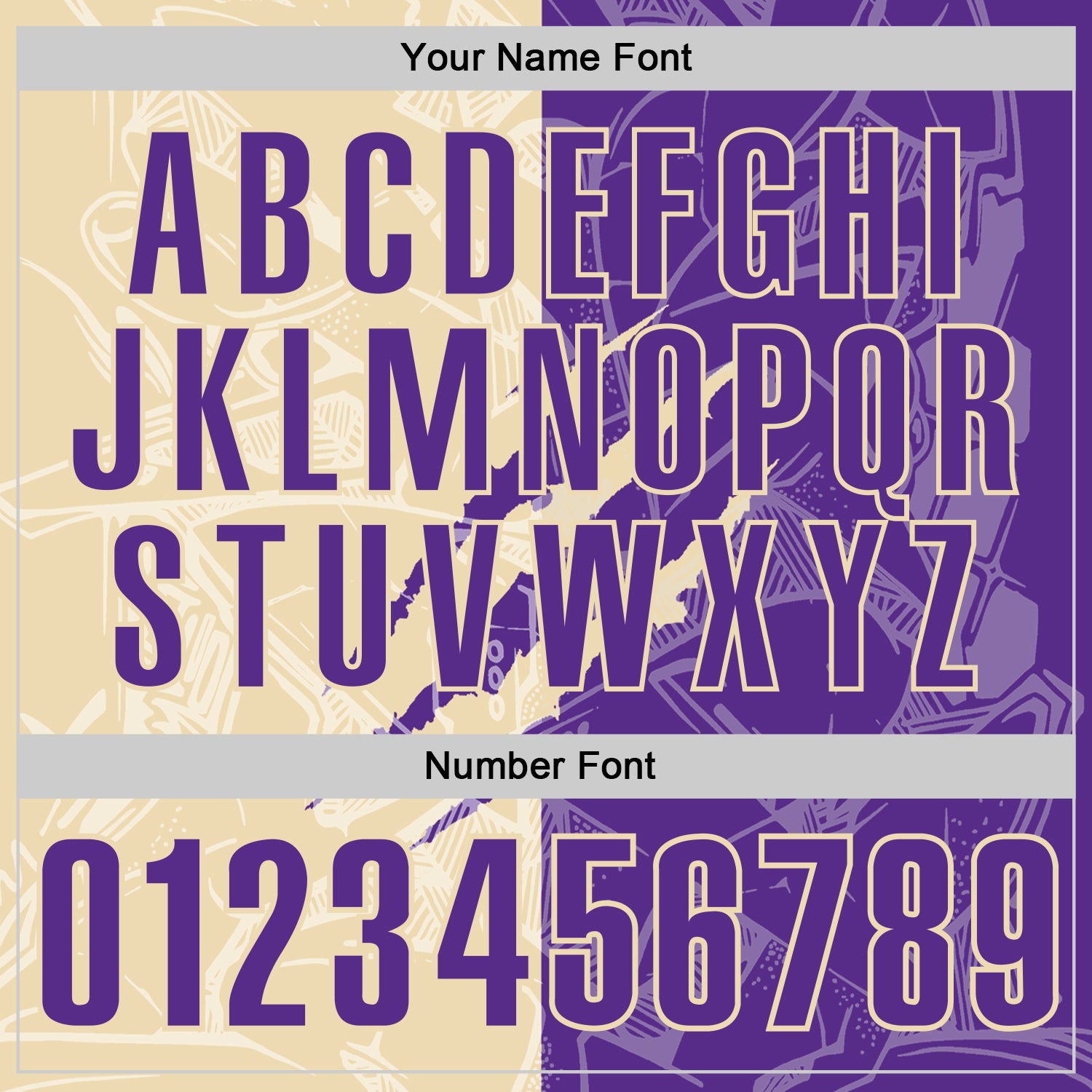 Custom Graffiti Pattern Purple-Cream 3D Scratch Performance Polo Shirt