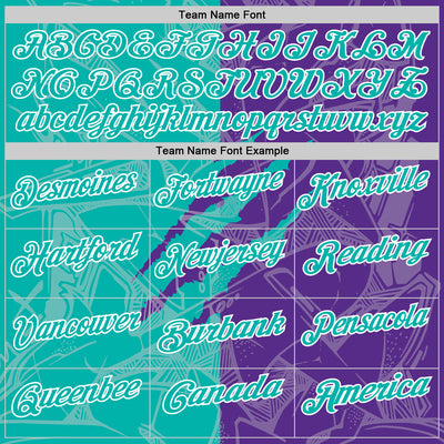 Custom Graffiti Pattern Aqua Purple-White 3D Scratch Performance Polo Shirt