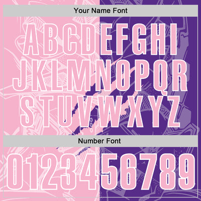 Custom Graffiti Pattern Light Pink Purple-White 3D Scratch Performance Polo Shirt