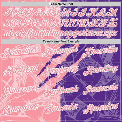 Custom Graffiti Pattern Medium Pink Purple-White 3D Scratch Performance Polo Shirt