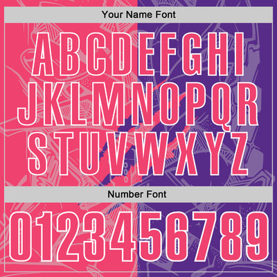 Custom Graffiti Pattern Neon Pink Purple-White 3D Scratch Performance Polo Shirt