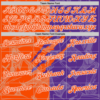 Custom Graffiti Pattern Orange Purple-White 3D Scratch Performance Polo Shirt