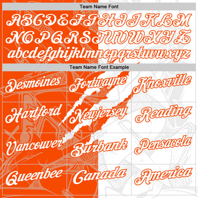 Custom Graffiti Pattern White-Orange 3D Scratch Performance Polo Shirt