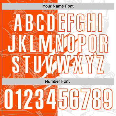 Custom Graffiti Pattern White-Orange 3D Scratch Performance Polo Shirt