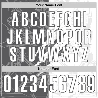 Custom Graffiti Pattern White-Steel Gray 3D Scratch Performance Polo Shirt