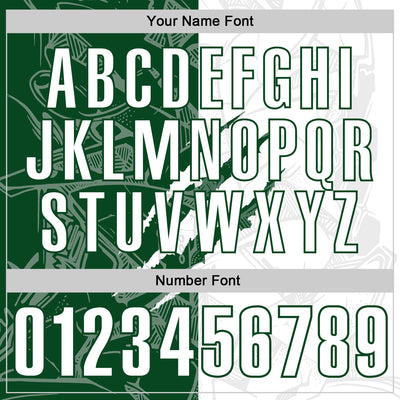 Custom Graffiti Pattern White-Green 3D Scratch Performance Polo Shirt