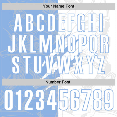 Custom Graffiti Pattern White-Light Blue 3D Scratch Performance Polo Shirt