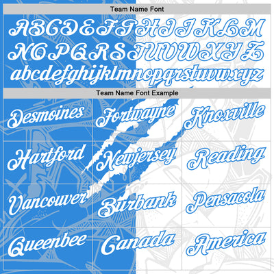 Custom Graffiti Pattern White-Powder Blue 3D Scratch Performance Polo Shirt