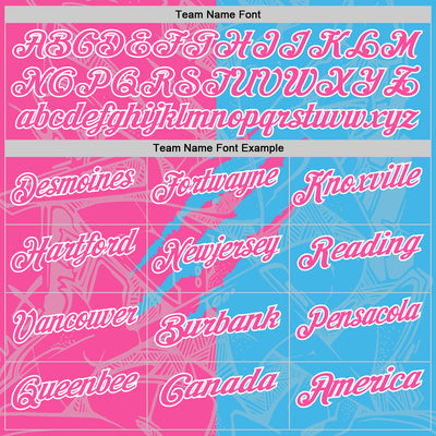 Custom Graffiti Pattern Pink Sky Blue-White 3D Scratch Performance Polo Shirt