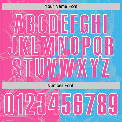 Custom Graffiti Pattern Pink Sky Blue-White 3D Scratch Performance Polo Shirt