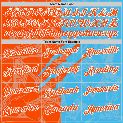 Custom Graffiti Pattern Orange Sky Blue-White 3D Scratch Performance Polo Shirt