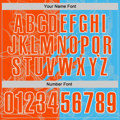 Custom Graffiti Pattern Orange Sky Blue-White 3D Scratch Performance Polo Shirt