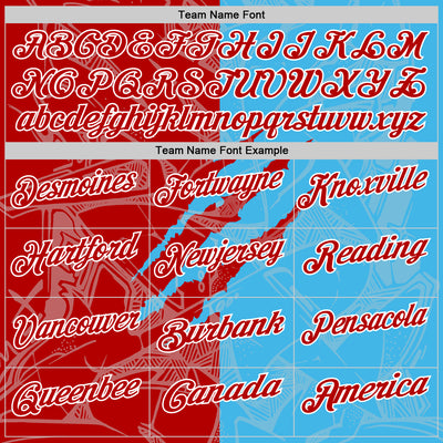 Custom Graffiti Pattern Red Sky Blue-White 3D Scratch Performance Polo Shirt