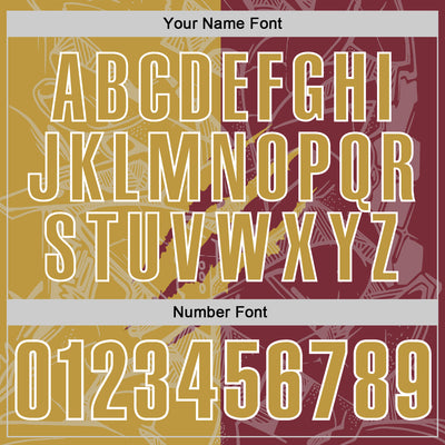 Custom Graffiti Pattern Old Gold Burgundy-White 3D Scratch Performance Polo Shirt