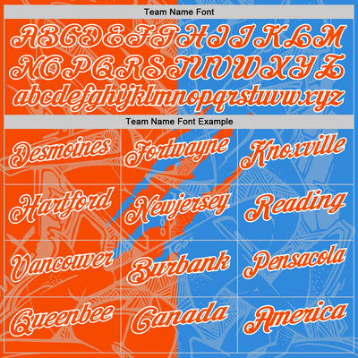 Custom Graffiti Pattern Orange Powder Blue-White 3D Scratch Performance Polo Shirt