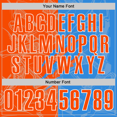 Custom Graffiti Pattern Orange Powder Blue-White 3D Scratch Performance Polo Shirt