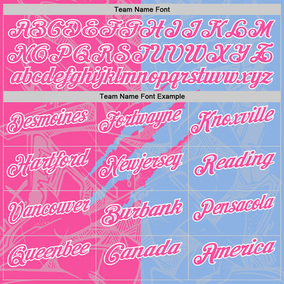 Custom Graffiti Pattern Pink Light Blue-White 3D Scratch Performance Polo Shirt