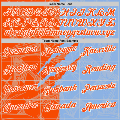 Custom Graffiti Pattern Orange Light Blue-White 3D Scratch Performance Polo Shirt