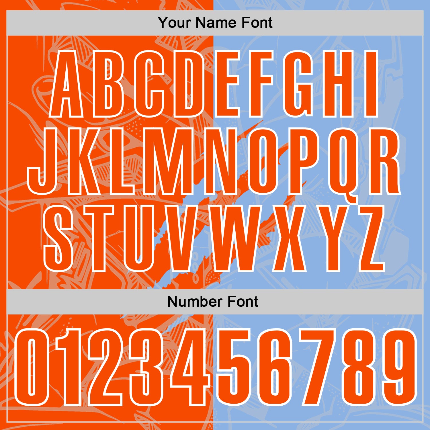 Custom Graffiti Pattern Orange Light Blue-White 3D Scratch Performance Polo Shirt