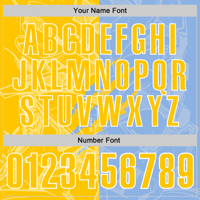 Custom Graffiti Pattern Yellow Light Blue-White 3D Scratch Performance Polo Shirt