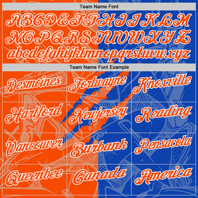 Custom Graffiti Pattern Orange Thunder Blue-White 3D Scratch Performance Polo Shirt