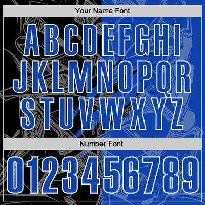 Custom Graffiti Pattern Thunder Blue Black-White 3D Scratch Performance Polo Shirt