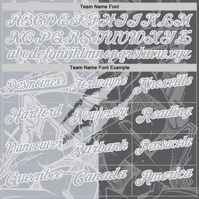 Custom Graffiti Pattern Gray Steel Gray-White 3D Scratch Performance Polo Shirt