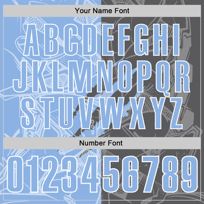 Custom Graffiti Pattern Light Blue Steel Gray-White 3D Scratch Performance Polo Shirt