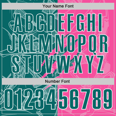 Custom Graffiti Pattern Teal Pink-White 3D Scratch Performance Polo Shirt