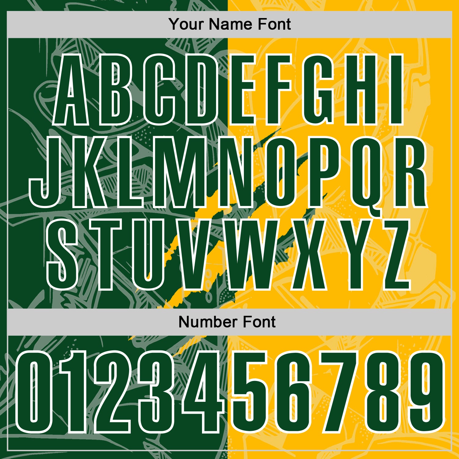 Custom Graffiti Pattern Green Gold-White 3D Scratch Performance Polo Shirt