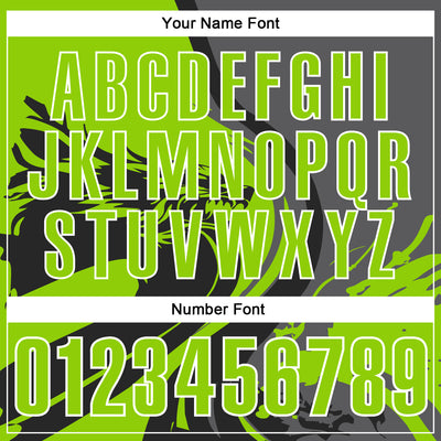 Custom Black Neon Green Steel Gray-White 3D Pattern Design Animal Wolf And Splash Performance Polo Shirt