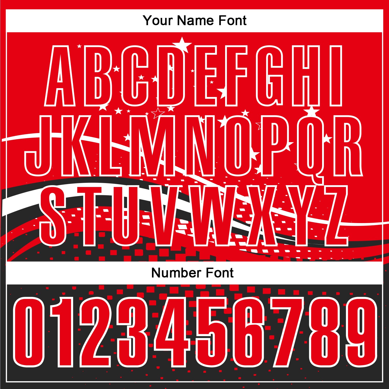 Custom Fire Red Black-White 3D Pattern Design Star And Geometric Shapes Performance Polo Shirt