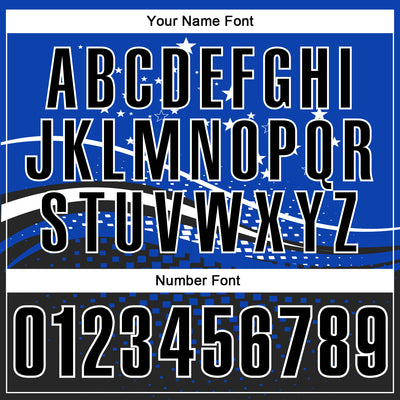 Custom Thunder Blue Black-White 3D Pattern Design Star And Geometric Shapes Performance Polo Shirt