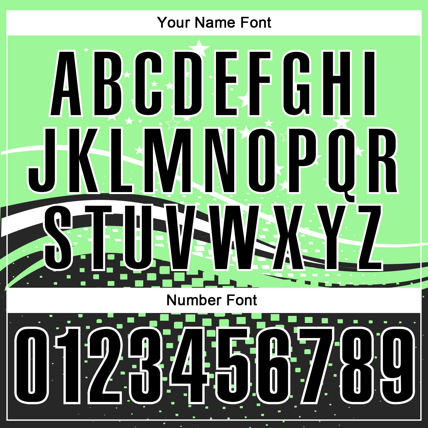 Custom Pea Green Black-White 3D Pattern Design Star And Geometric Shapes Performance Polo Shirt