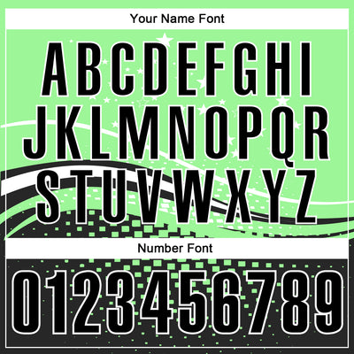 Custom Pea Green Black-White 3D Pattern Design Star And Geometric Shapes Performance Polo Shirt