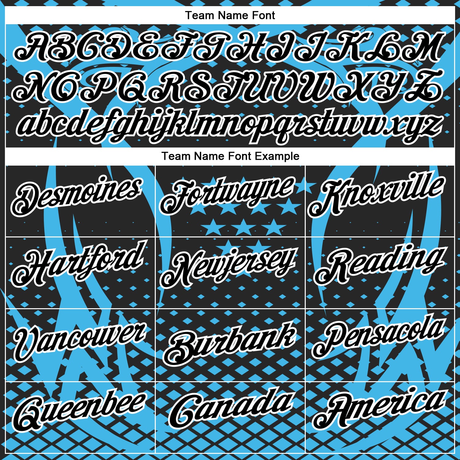 Custom Sky Blue Black-White 3D Pattern Design Star And Geometric Shapes Performance Polo Shirt