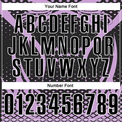 Custom Light Purple Black-White 3D Pattern Design Star And Geometric Shapes Performance Polo Shirt