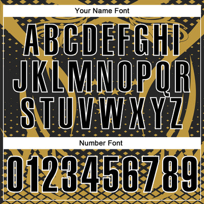 Custom Old Gold Black-White 3D Pattern Design Star And Geometric Shapes Performance Polo Shirt