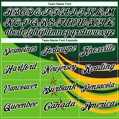 Custom Green Black Gold-White 3D Pattern Design Star Performance Polo Shirt