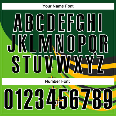 Custom Green Black Gold-White 3D Pattern Design Star Performance Polo Shirt