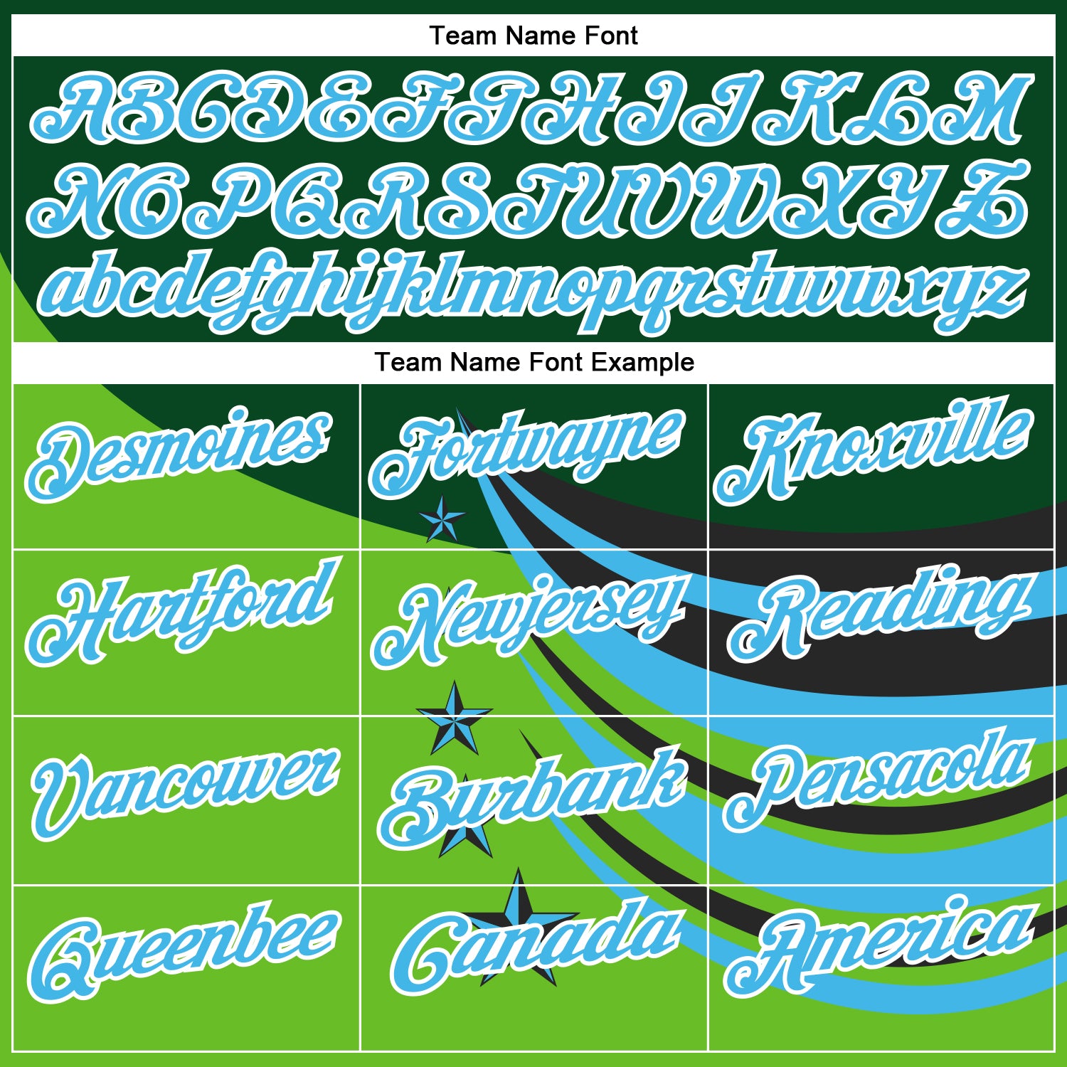 Custom Green Sky Blue Black-White 3D Pattern Design Star Performance Polo Shirt