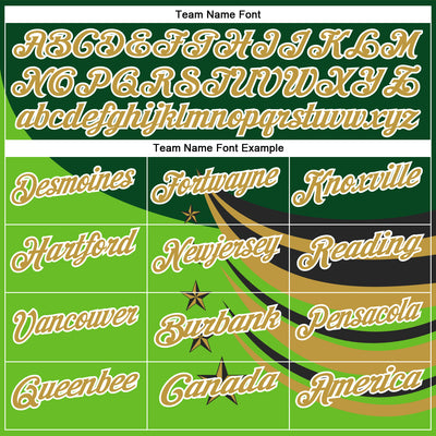 Custom Green Old Gold Black-White 3D Pattern Design Star Performance Polo Shirt